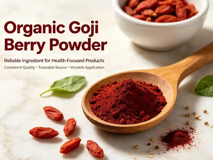 Bulk Organic Goji Berry Powder Supports Beverage, Bakery, and Nutrition Product Development